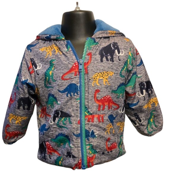 Fall Dinosaur Fleece Hooded Jacket sz 18m - Picture 2 of 10
